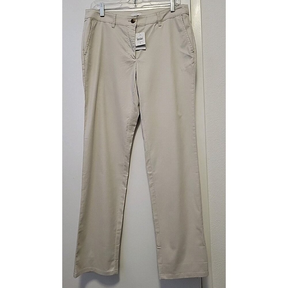 J.Jill Khaki Chino Pants Women's Sz 6 Sand Beige Straight Leg Mid-Rise